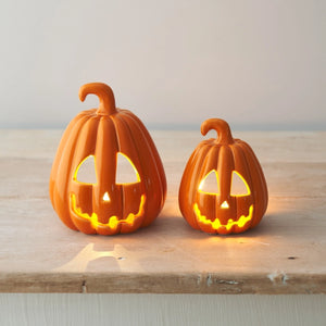 Orange Carved Pumpkin ~ Small
