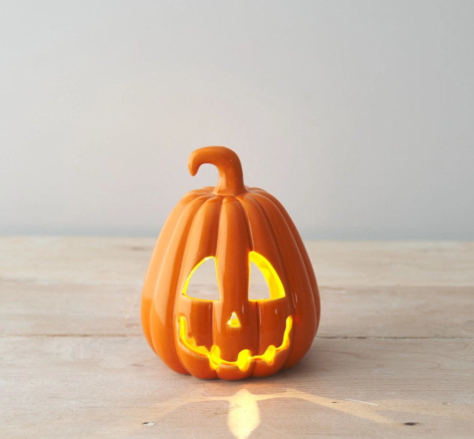 Orange Carved Pumpkin ~ Small