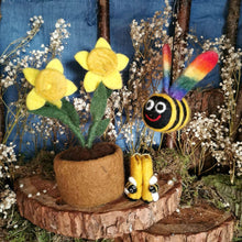 Load image into Gallery viewer, Handmade Felt Springtime Daffodils Standing Decoration - 15% off automatically applied at checkout