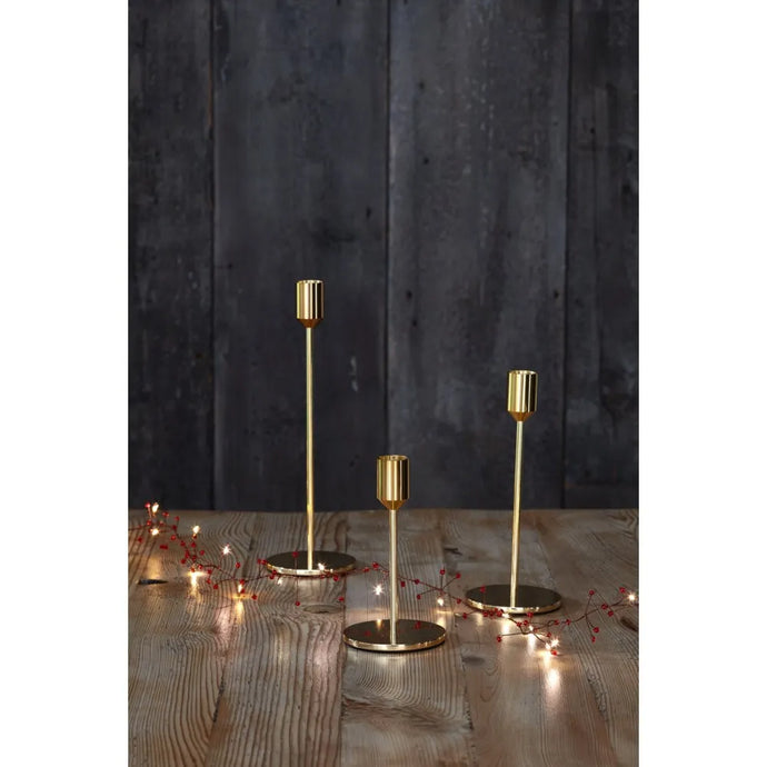 Candle Stands 14, 20, 26cm (Gold Gloss) | set of 3