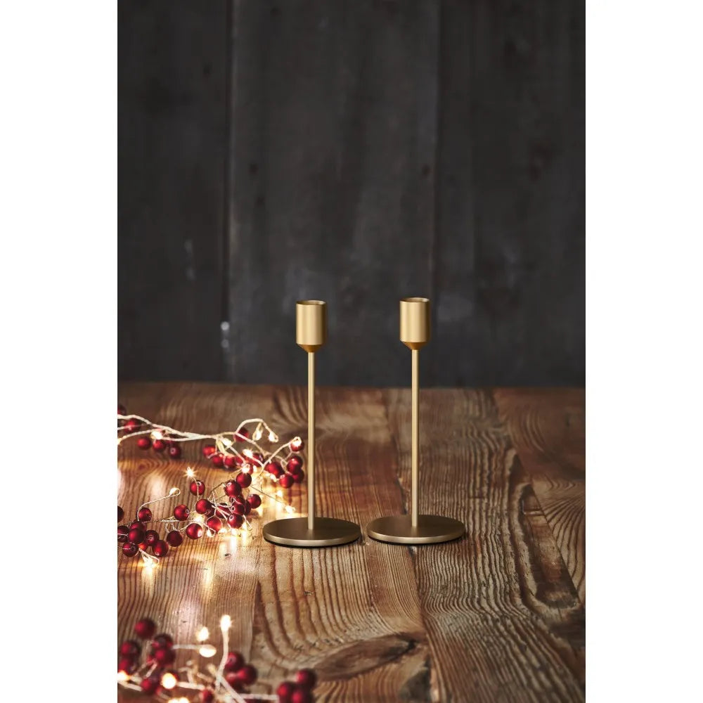 Candle Stands 20cm (Gold Matt) | set of 2