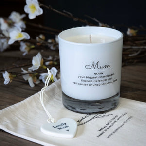 Mum Candle with porcelain heart