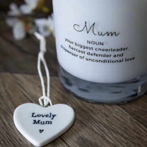 Mum Candle with porcelain heart