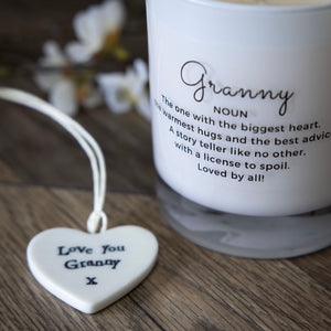 Granny Candle with porcelain heart